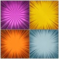 Comic book backgrounds square set Royalty Free Stock Photo