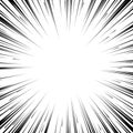 Comic book black and white radial lines background Sun ray or star burst element Zoom effect Square fight stamp for card Manga or Royalty Free Stock Photo