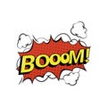 Comic book boom sound effect with cloud Royalty Free Stock Photo