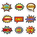 Comic book words. Comic speech bubble set Royalty Free Stock Photo