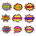 Comic book words. Comic speech bubble set Royalty Free Stock Photo