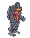 Comic Book Character Grock the Alien Brute standing in menacing pose. Royalty Free Stock Photo