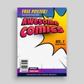 Comic book cover magazine design template Royalty Free Stock Photo