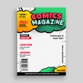 Comic book cover page template design Royalty Free Stock Photo