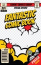 Comic book cover vector template Royalty Free Stock Photo