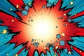 Comic book explosion background. Pop art style. Vector illustration - Ai Generated Royalty Free Stock Photo