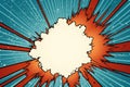 Comic book explosion background. Pop art style. Vector illustration - Ai Generated Royalty Free Stock Photo
