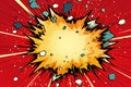 Comic book explosion background. Pop art style. Vector illustration - Ai Generated Royalty Free Stock Photo