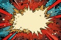 Comic book explosion background. Pop art style. Vector illustration - Ai Generated Royalty Free Stock Photo