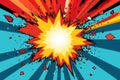 Comic book explosion background. Pop art style. Vector illustration - Ai Generated Royalty Free Stock Photo