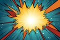 Comic book explosion background. Pop art style. Vector illustration - Ai Generated Royalty Free Stock Photo