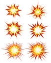 Comic Book Explosion, Bombs And Blast Set Royalty Free Stock Photo