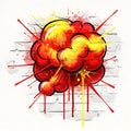 Comic Book Explosion on Brick Wall Royalty Free Stock Photo