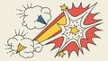 Comic book explosion bubble. Dynamic action and impact art. vector design Generative AI Royalty Free Stock Photo