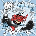 Comic book explosion clouds background Royalty Free Stock Photo