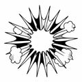 Comic Book Explosion with Clouds and Sharp Spikes Royalty Free Stock Photo