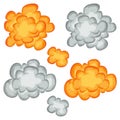 Comic Book Explosion, Clouds And Smoke Set Royalty Free Stock Photo