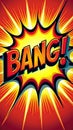 Comic book explosion featuring the word bang in bold colors Royalty Free Stock Photo