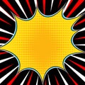 Comic book explosion superhero pop art style radial lines background. Manga or anime speed frame