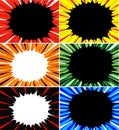 Comic book explosion superhero pop art style radial lines background. Manga or anime speed frame Royalty Free Stock Photo