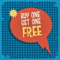 Comic book explosion with text Buy One, Get One Free Royalty Free Stock Photo