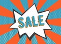 Comic book explosion with text Sale in pop art style. illustration Royalty Free Stock Photo