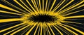Comic book explosion Yellow radial lines with dots Halftone. Anime style Royalty Free Stock Photo