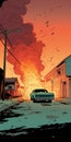 Comic Book Fire: A Captivating Scene Of Aestheticized Violence