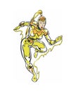 Comic book illustrated female runner speedster character Royalty Free Stock Photo