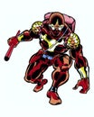 Comic book illustrated night jammer character in action pose