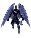 Comic book illustrated shadow raven character Royalty Free Stock Photo