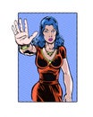 Comic book illustrated, stop sexual harassment female at the workplace Royalty Free Stock Photo