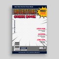 Comic book magazine cover design template Royalty Free Stock Photo