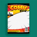 Comic book magazine cover page design template Royalty Free Stock Photo