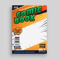 Comic book magazine cover page template design Royalty Free Stock Photo