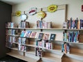 Comic book and manga display at a school