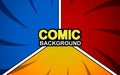 Comic book page background with radial effect, halftone, in pop art style. Colorful blank template. Vector illustration Royalty Free Stock Photo