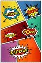 Comic book page. Book page, funny superhero layout isolated vector template. Vector colorful illustration. Royalty Free Stock Photo