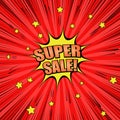 Comic book page sale concept Royalty Free Stock Photo