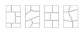 Comic book panel frame set. Pop art template grid page collection. Empty image collage moodboard layout pack. Picture Royalty Free Stock Photo