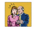 Comic book pop art illustrated workplace sexual harassment characters Royalty Free Stock Photo