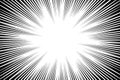 Comic book radial lines background. Manga speed frame. Explosion vector illustration. Star burst or sun rays abstract backdrop Royalty Free Stock Photo