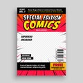 Comic book special edition cover page template design Royalty Free Stock Photo