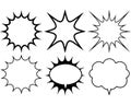 Comic book speech bubbles explosion shapes burst sound effect Royalty Free Stock Photo