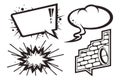 Comic book speech bubbles and explosion comic style Royalty Free Stock Photo