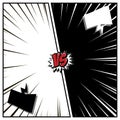 Comic styled background. Black-White versus, vector