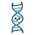 comic book style cartoon of a DNA strand