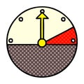 comic book style cartoon of a speedometer