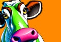 Comic book style cow portrait
