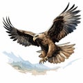 Comic Book Style Eagle In Flight Image By Travis Charest Royalty Free Stock Photo
